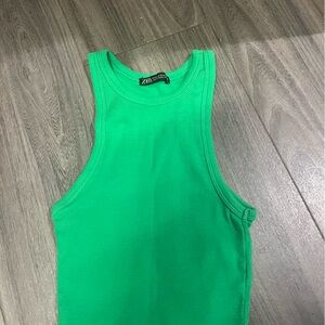 Zara bright green tank